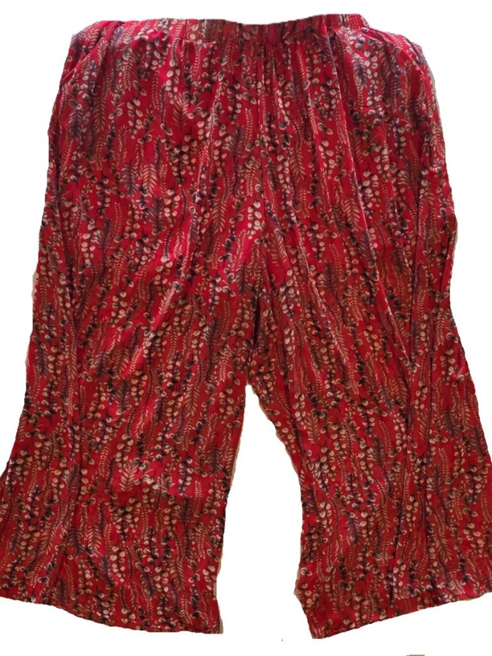 *SHEIN Curve + Red Pants Polyester Elastic Waist Wide Leg 4XL*